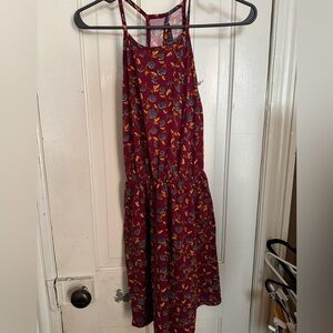 Floral Tiered Dress - Burgundy